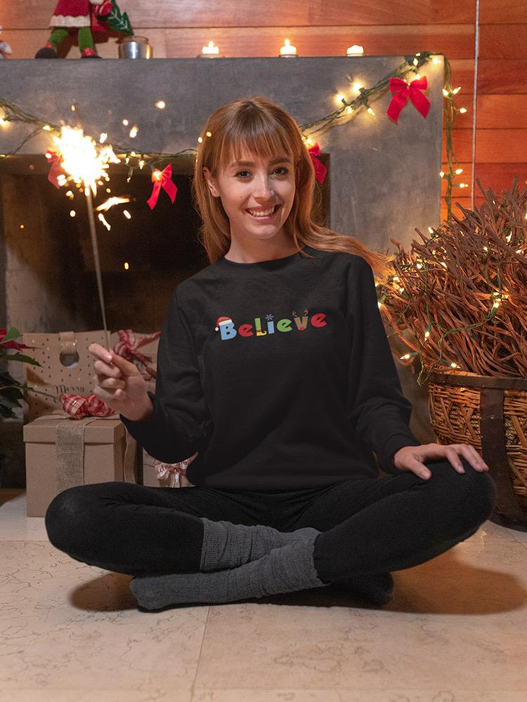 Believe Christmas Sweatshirt - Festive Holiday Apparel for Women Sensual Secret Boutique