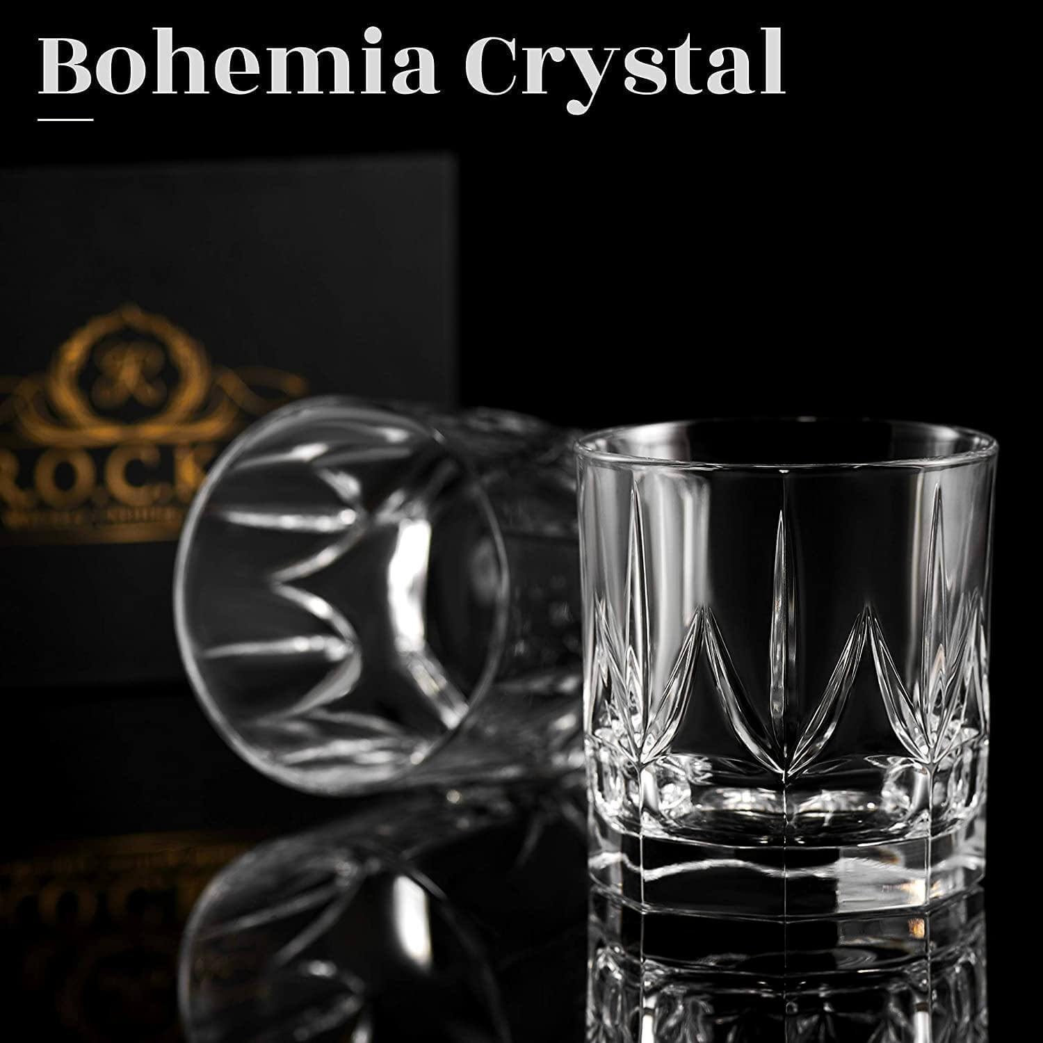 Crystal Whiskey Glasses - Set of 2 Imperial Glass Tumblers (12oz) | Eco-Crystal Glassware Sensual Secret Boutique