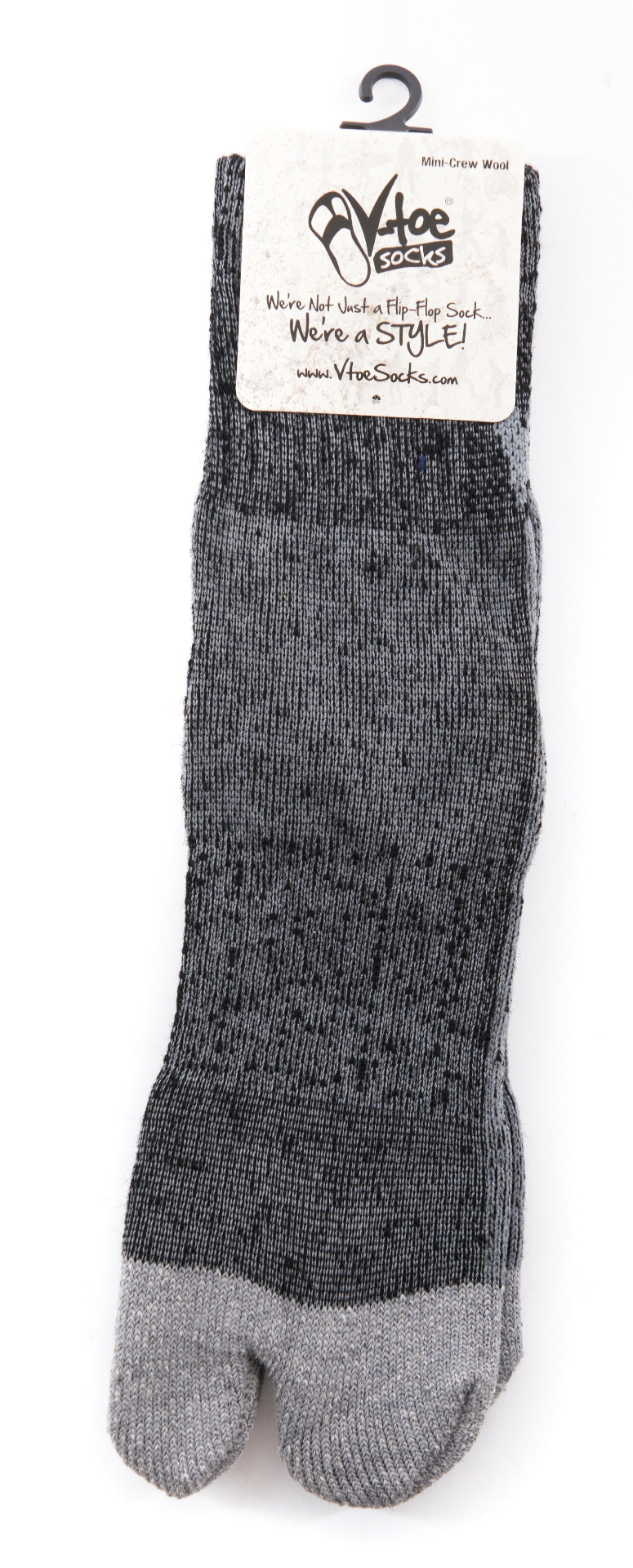 3 Pairs Charcoal Grey Wool Split Toe Tabi Socks for Hiking or Casual Sensual Secret Boutique