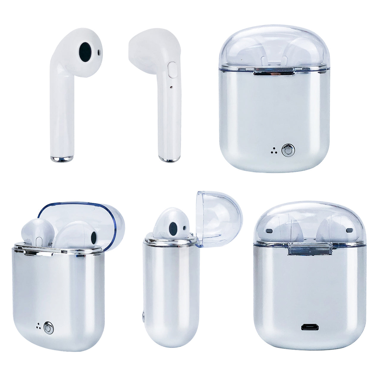 Clear Top Dual Chamber Wireless Bluetooth Earphones With Charging Box - High-Quality Sound and Quick Connectivity Sensual Secret Boutique