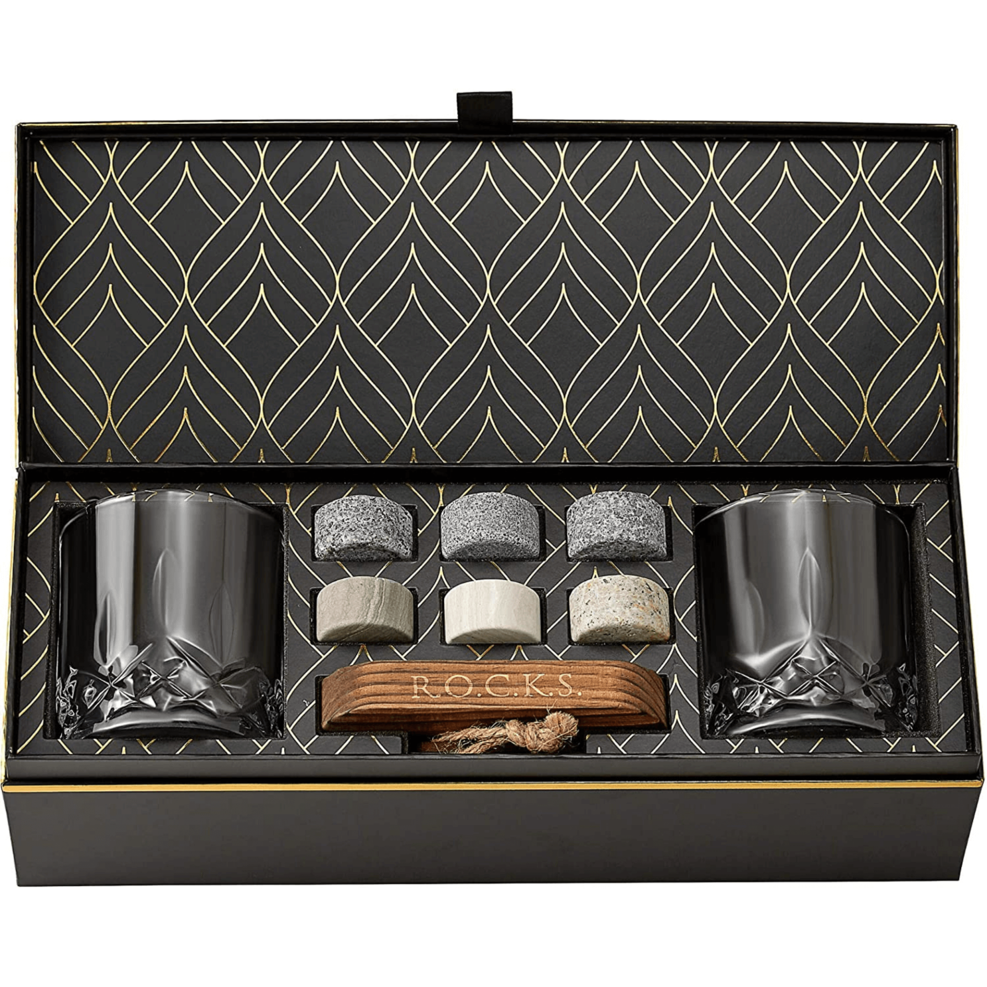 Whiskey Chilling Stones Gift Set With 2 Signature Crystal Glasses Sensual Secret Boutique