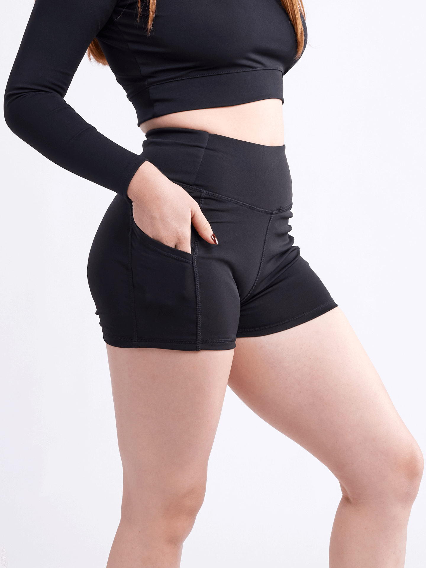 High-Waisted Athletic Shorts with Side Pockets Sensual Secret Boutique