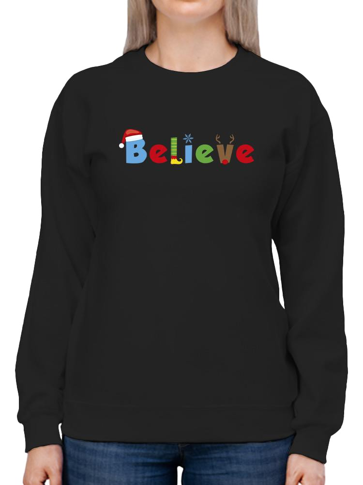 Believe Christmas Sweatshirt - Festive Holiday Apparel for Women Sensual Secret Boutique