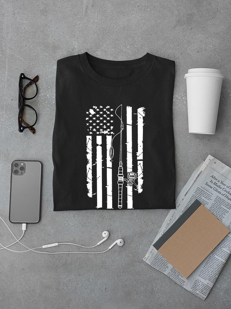 American Flag And Fishing Rod T-shirt - SmartPrintsInk Designs | Perfect for Fishing Enthusiasts Sensual Secret Boutique