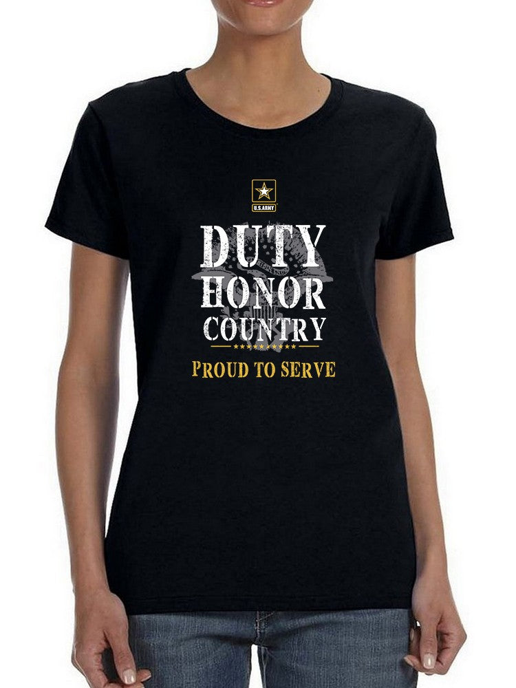 U.S Army Proud To Serve Women's T-shirt - Officially Licensed by U.S. Army Sensual Secret Boutique