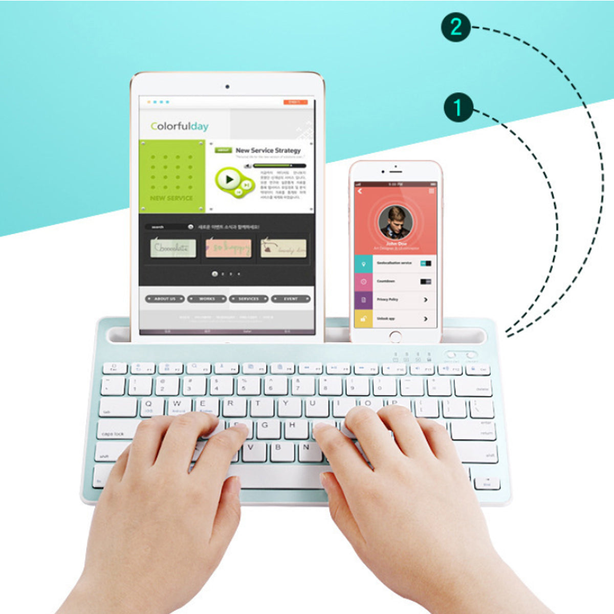 Multi-Task Master Of All Bluetooth Keyboard - Boost Productivity with Simultaneous Device Connectivity Sensual Secret Boutique