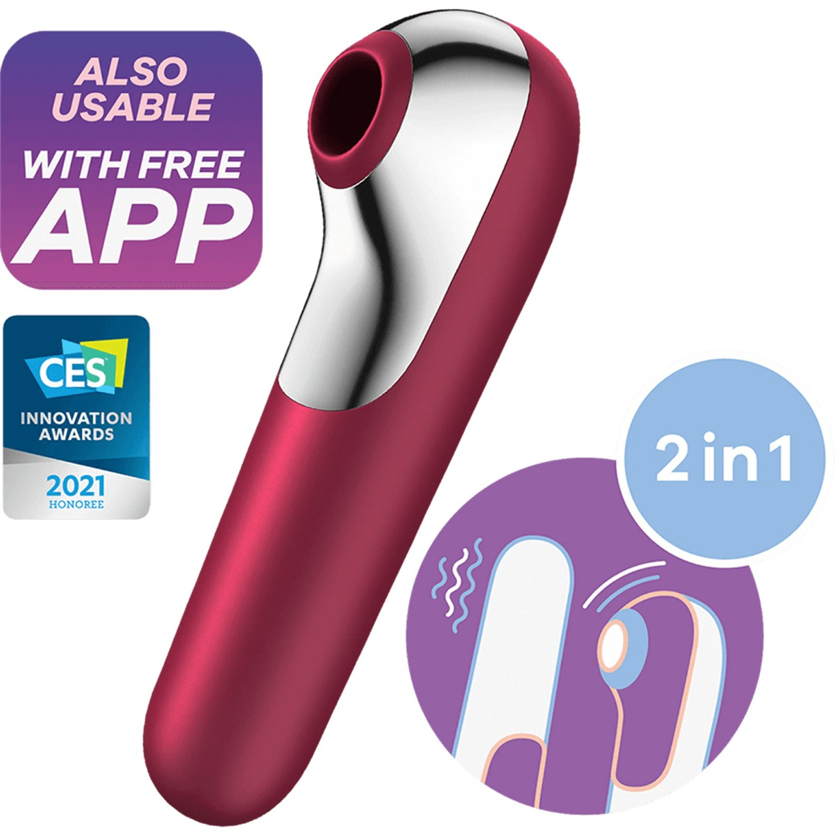 Satisfyer Dual Love Vibrator With Bluetooth And App Pink Sensual Secret Boutique