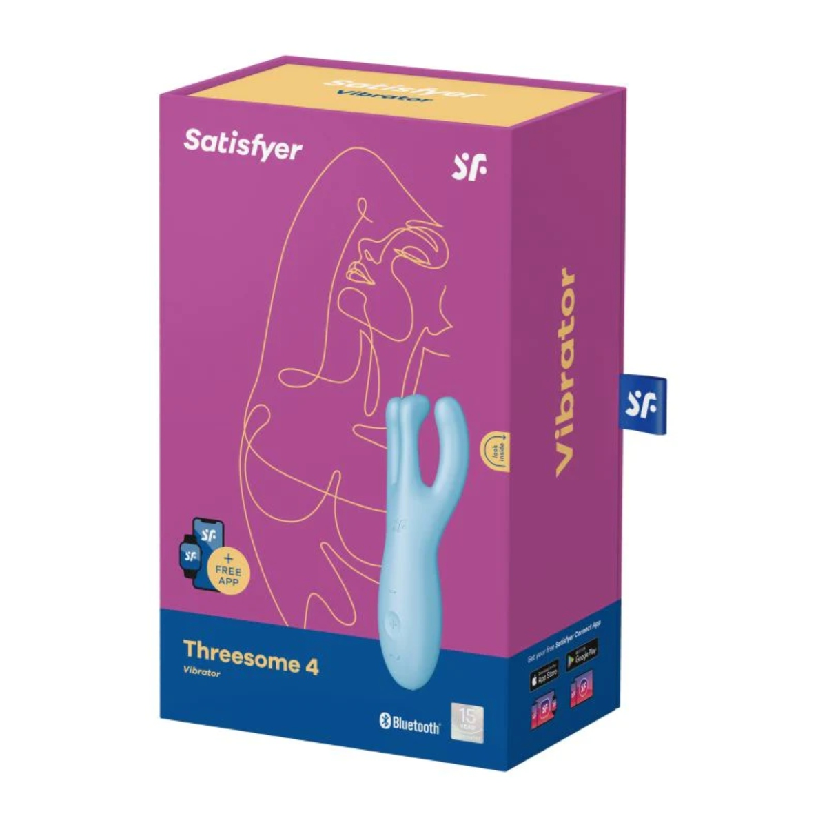 Satisfyer Threesome 4 Vibrator Connect App Blue Sensual Secret Boutique