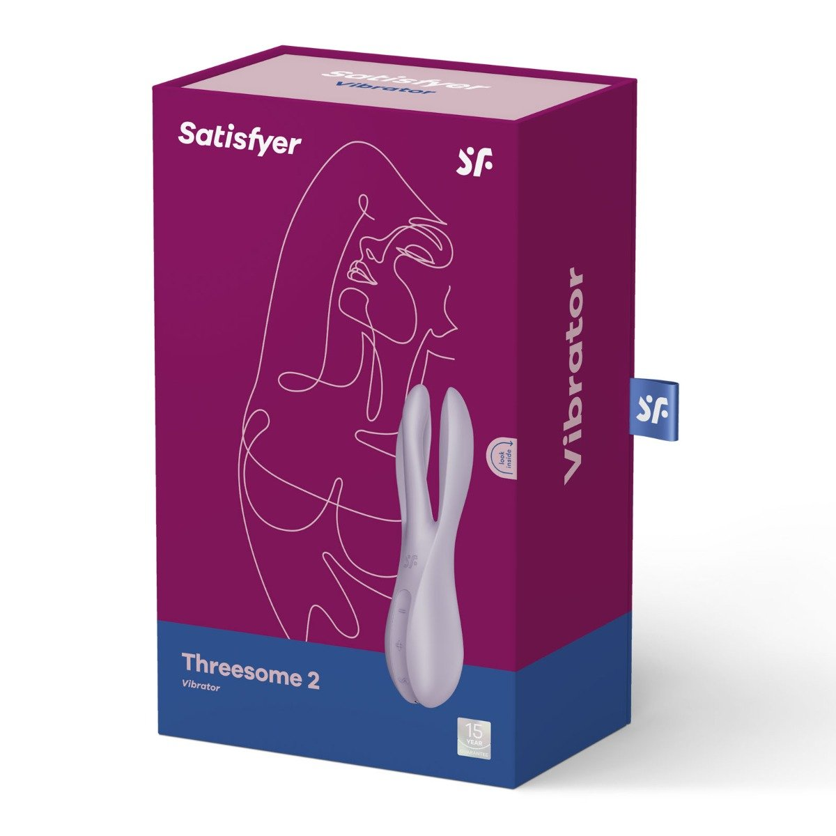 Satisfyer Threesome 2 Vibrator Violet - Powerful Multiple Stimulation - Waterproof - Body-Safe Silicone Sensual Secret Boutique