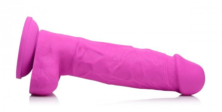 Power Pecker 7 Silicone Dildo with Balls - Pink" Sensual Secret Boutique