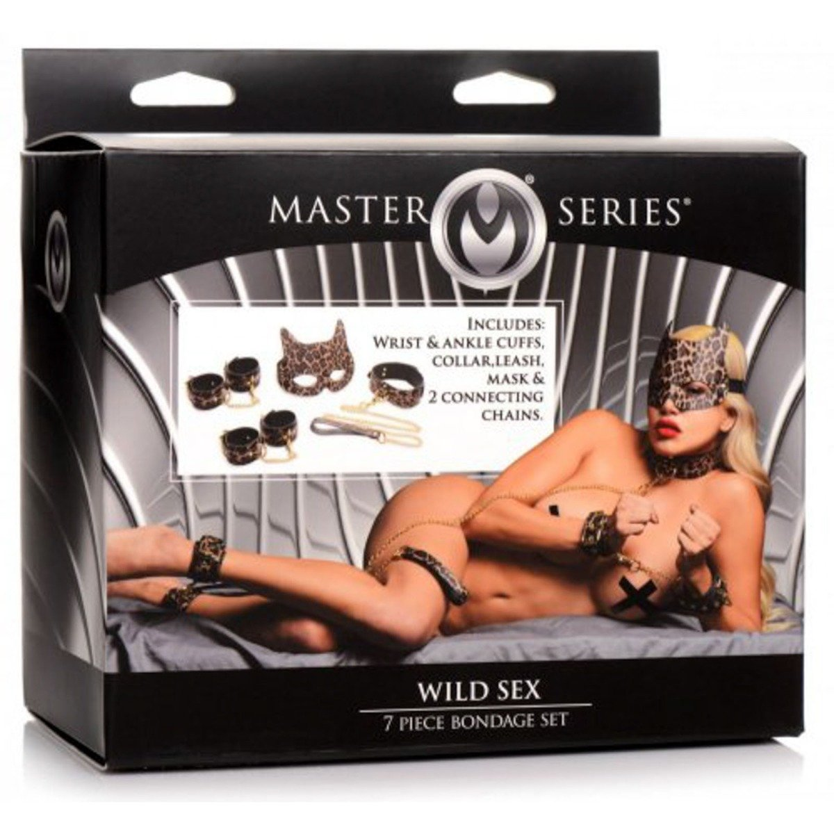 Master Series Wild Sex 7 Piece Bondage Set Leopard Print Sensual Secret Boutique