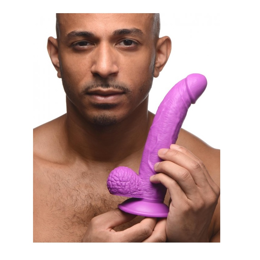 Pop Peckers Dildo With Balls Purple (7.5”) Sensual Secret Boutique