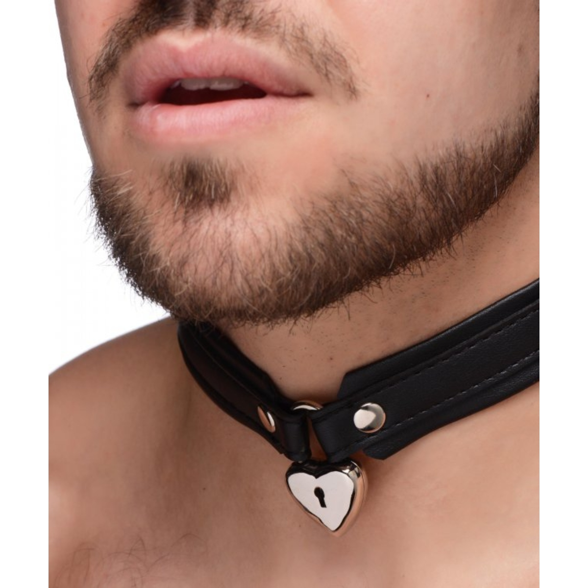 Strict Locking Heart Collar Sensual Secret Boutique