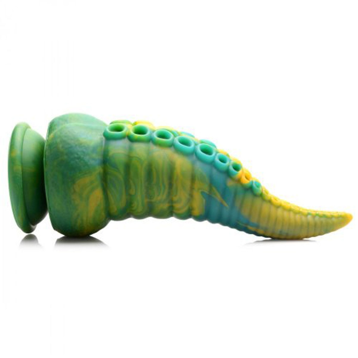 Creature Cocks Monstropus Tentacled Marble Green and Yellow Monster Silicone Dildo Sensual Secret Boutique