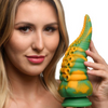 Creature Cocks Monstropus Tentacled Marble Green and Yellow Monster Silicone Dildo Sensual Secret Boutique