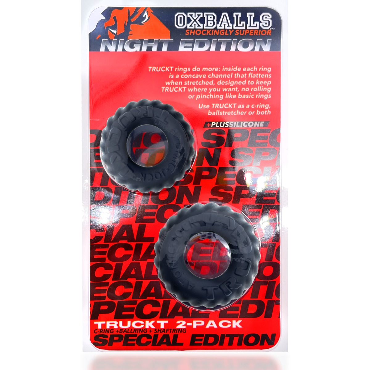 Oxballs Truckt 2-Piece Cockring - Plus + Silicone Special Edition Night Sensual Secret Boutique