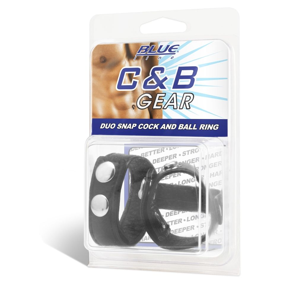 Blue Line Duo Snap Cock And Ball Ring Black Sensual Secret Boutique