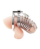 Blue Line Deluxe Chastity Cage Silver Sensual Secret Boutique