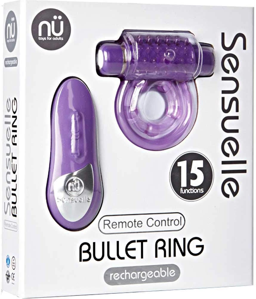 Sensuelle Remote Control Bullet Ring 15 Function Cock Ring Purple Sensual Secret Boutique