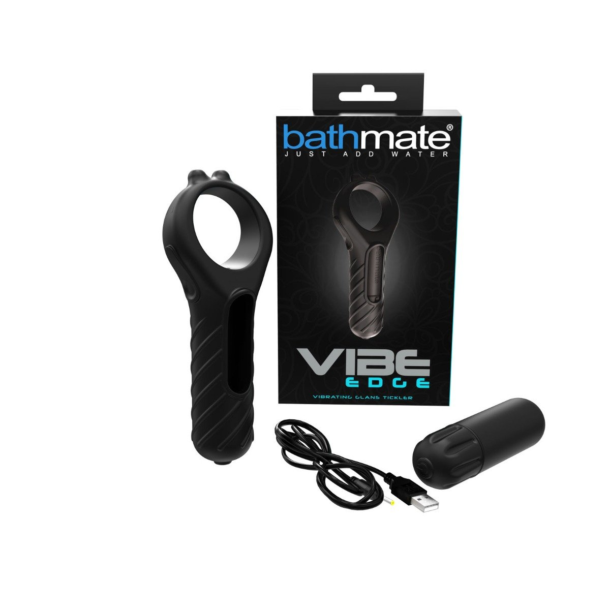 Bathmate Vibe Edge Vibrating glans Tickler Black Sensual Secret Boutique