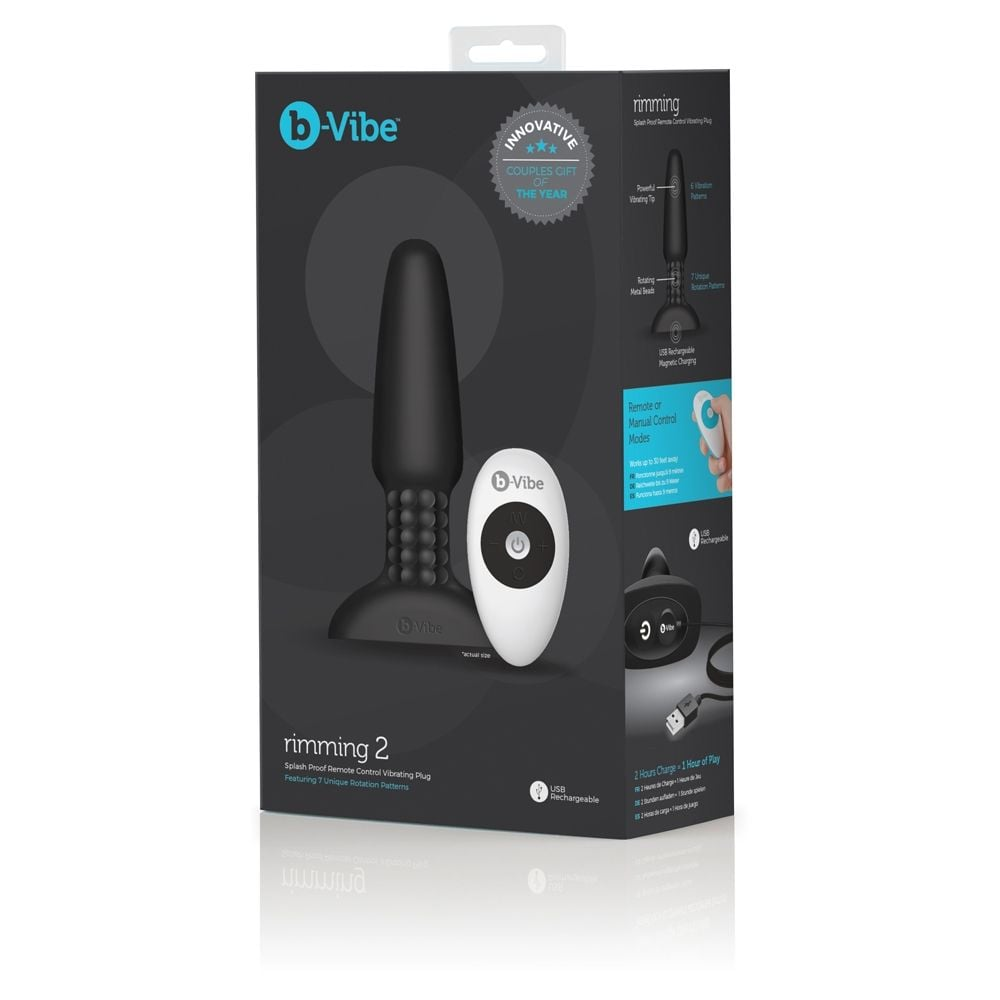 b-Vibe Rimming Plug Black - Rotating Beads Anal Sex Toy Sensual Secret Boutique