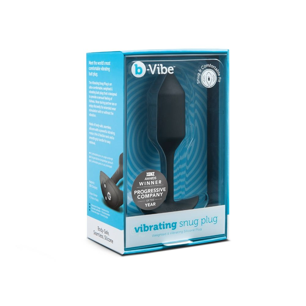 b-Vibe Vibrating Snug Plug Black Medium Sensual Secret Boutique