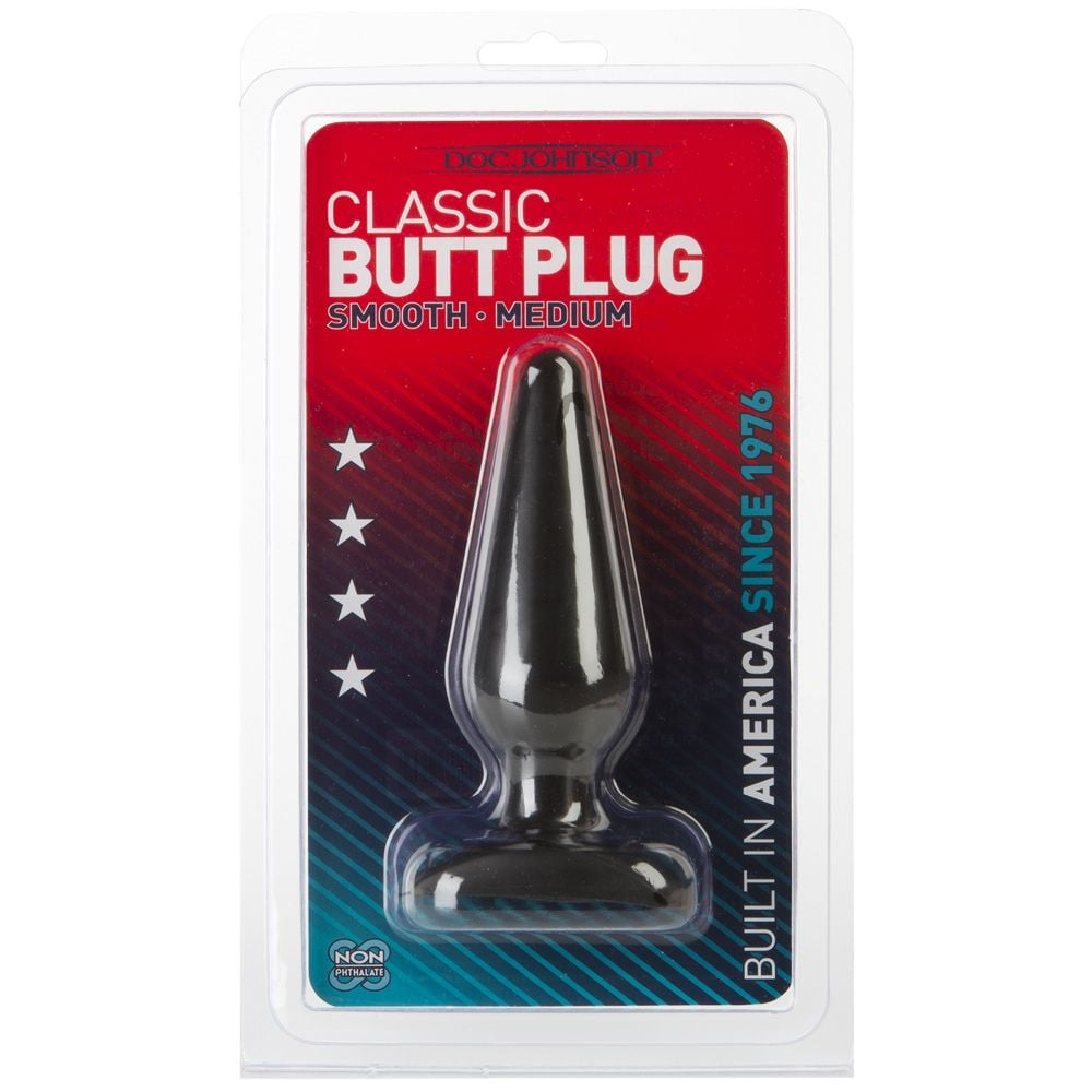 Doc Johnson Classic Butt Plug Black Medium Sensual Secret Boutique