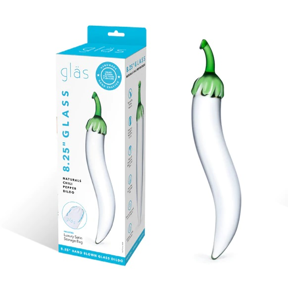 Glas 8.25inch Naturals Chili Pepper Dildo Clear Sensual Secret Boutique