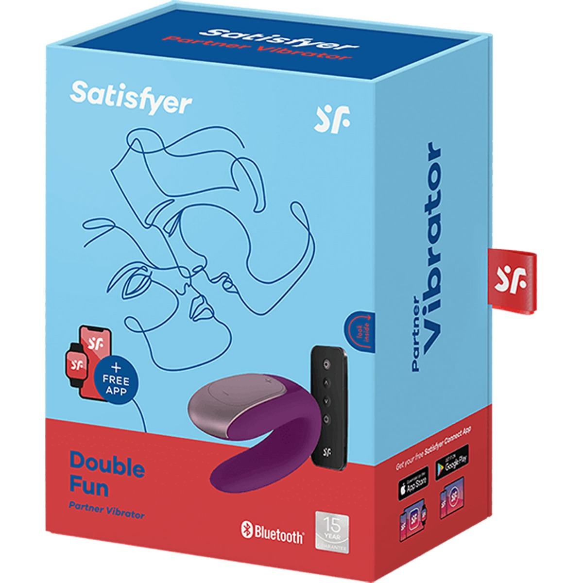 Satisfyer Double Fun Partner Vibrator Violet Sensual Secret Boutique