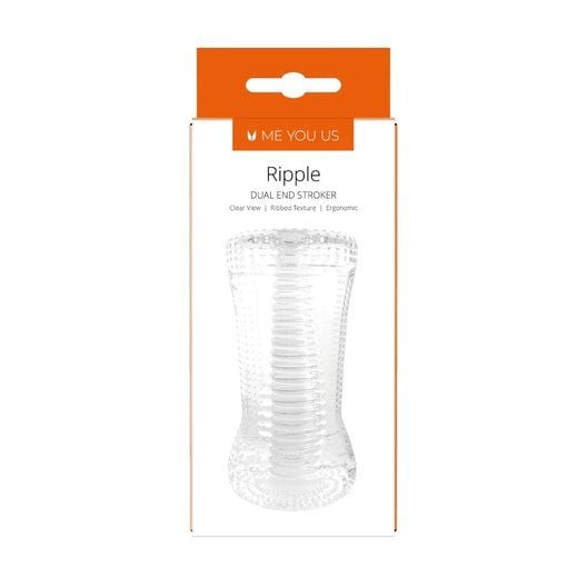 Me You Us Ripple Dual End Stroker Male Masturbator Transparent Sensual Secret Boutique