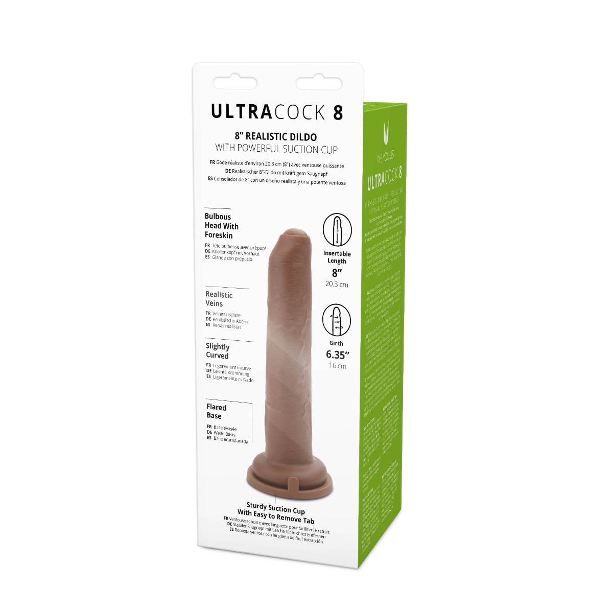 Me You Us Uncut Ultra Cock 8inch Caramel Realistic Dildo Sensual Secret Boutique