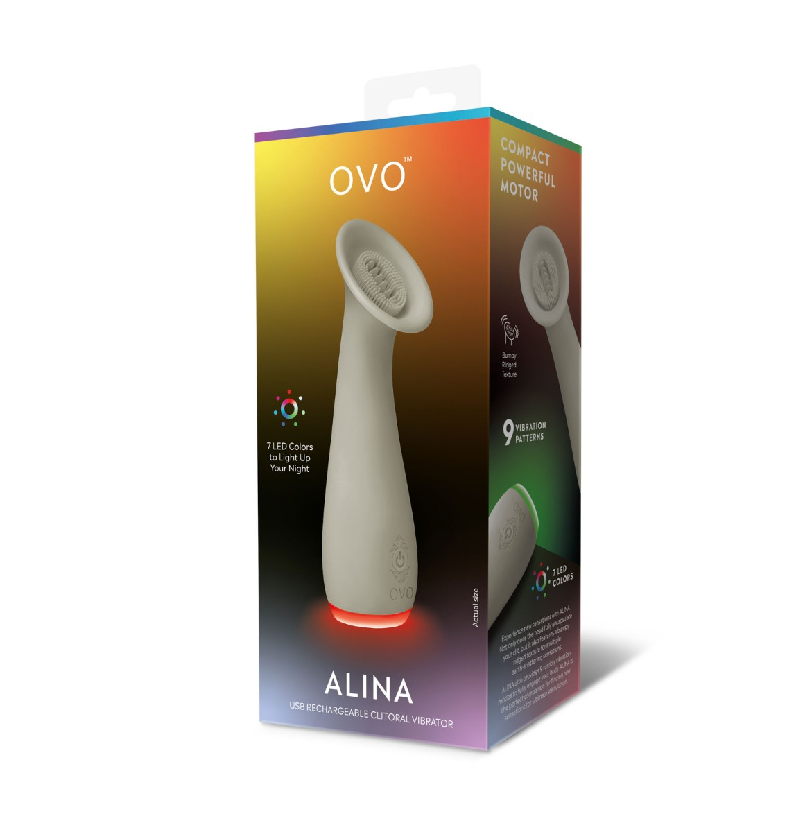 Ovo Alina Clitoral Vibrator Green Gray Sensual Secret Boutique