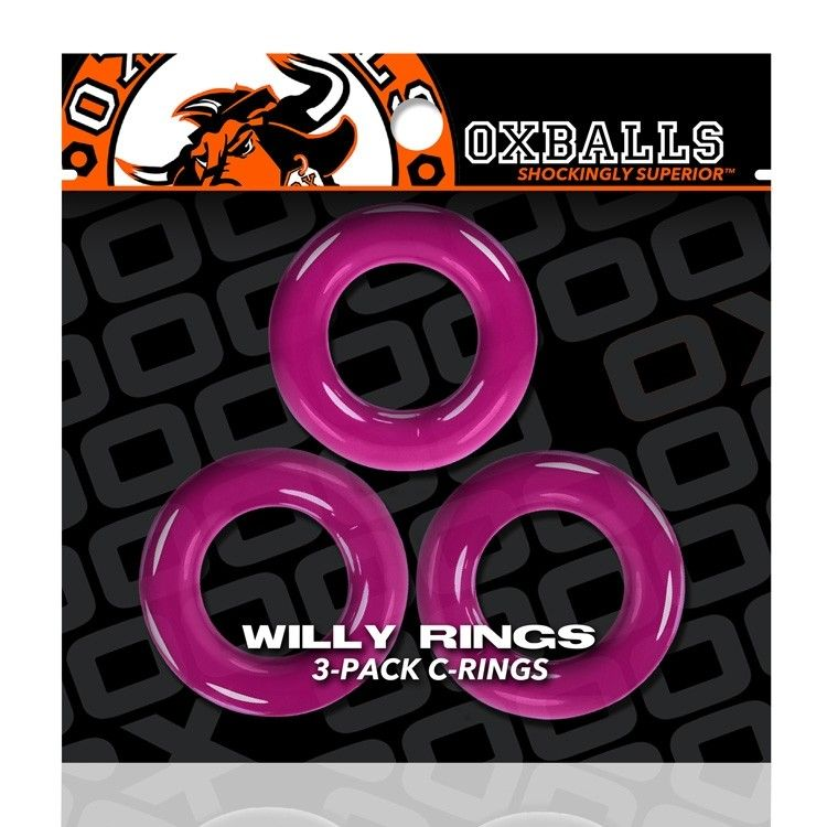 WILLY RINGS 3-pack cockrings  hot pink Sensual Secret Boutique