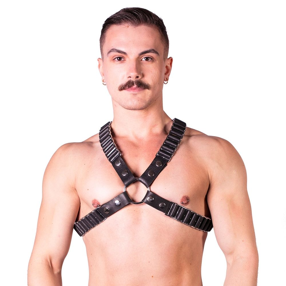 Prowler RED Ballistic Harness Black/Silver Large Sensual Secret Boutique