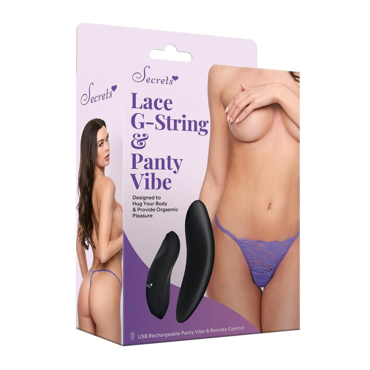 LACE PANTY &amp; RECHARGEABLE REMOTE CONTROL PANTY VIBE-PURPLE Sensual Secret Boutique