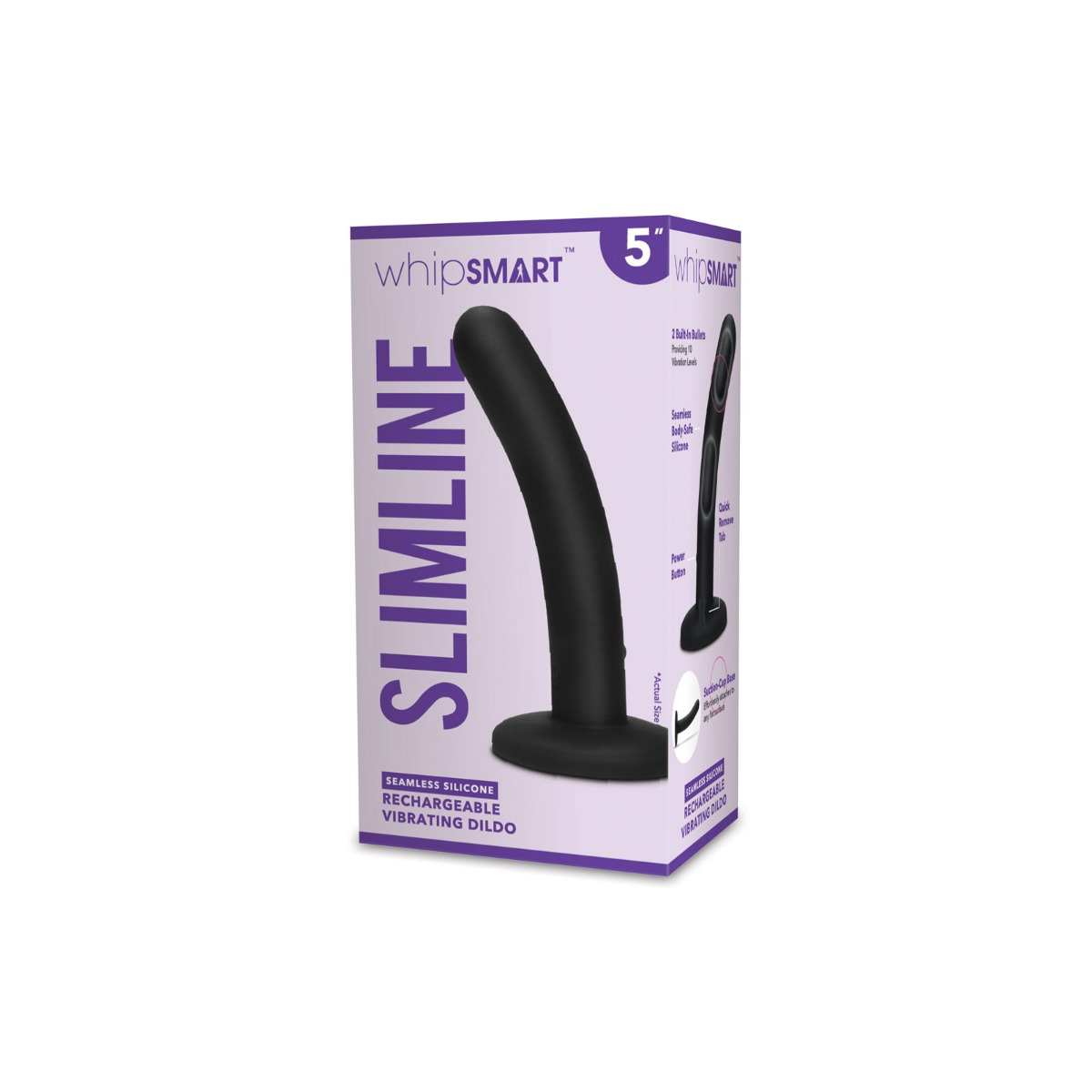 Whipsmart 5 Rechargeable Slimline Vibrating Dildo Black" Sensual Secret Boutique