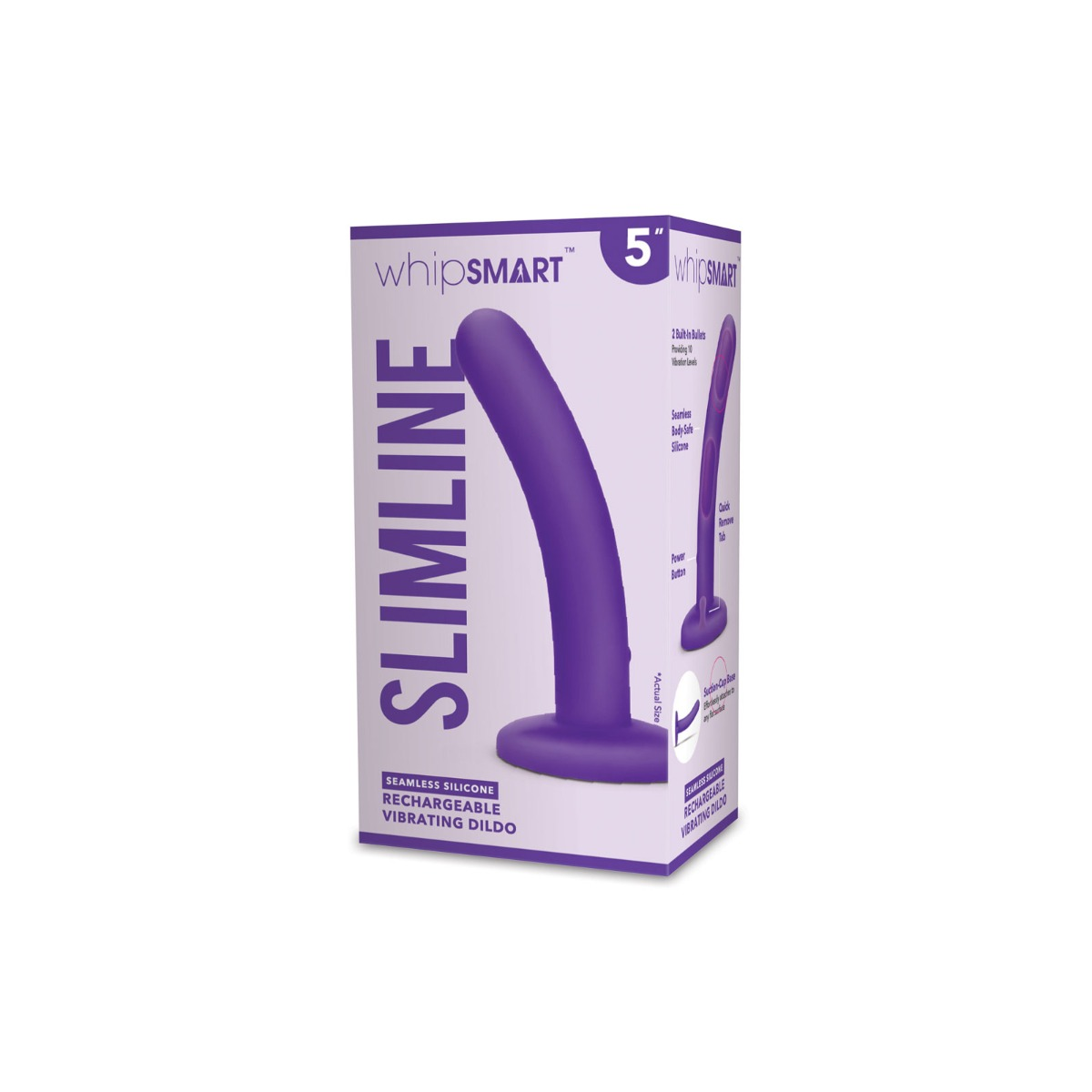 Whipsmart 5 Rechargeable Slimline Vibrating Dildo Purple" Sensual Secret Boutique