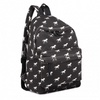 Miss Lulu Horse-Print Cotton Canvas School Backpack - Black Sensual Secret Boutique