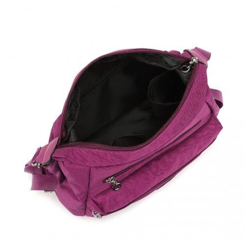 EH2063 - Kono Three Way Multipurpose Casual Shoulder Bag With Double Zippers - Purple Sensual Secret Boutique