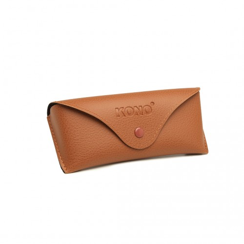 Kono Leather Look Soft Sunglasses Case - Brown | Protect Your Glasses in Style Sensual Secret Boutique