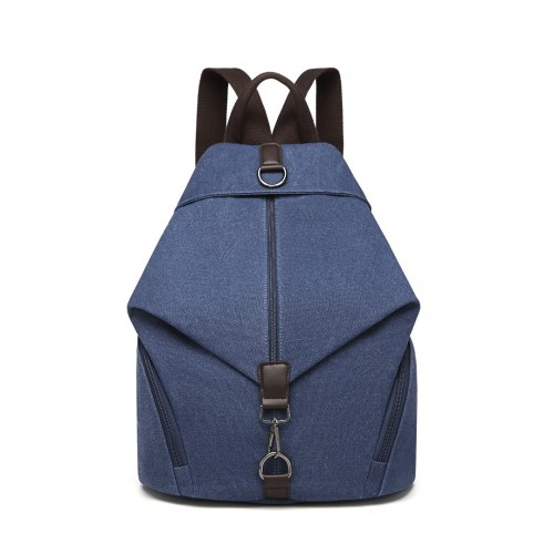 Kono Fashion Anti-Theft Canvas Backpack - Navy | Premium Design with Organized Compartments Sensual Secret Boutique