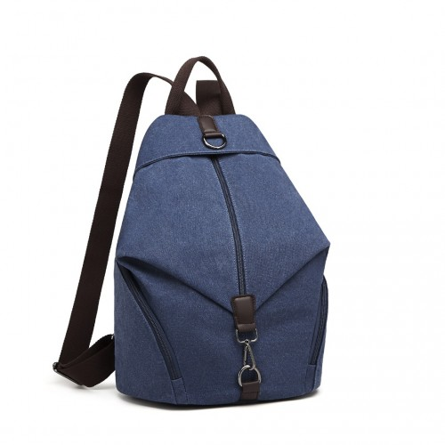 Kono Fashion Anti-Theft Canvas Backpack - Navy | Premium Design with Organized Compartments Sensual Secret Boutique