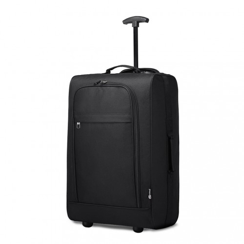 K1873-2 - Kono CABIN SIZE SOFT SHELL HAND LUGGAGE - BLACK Sensual Secret Boutique