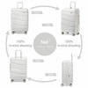 K2094L - Kono 28 Inch Lightweight Polypropylene Hard Shell Suitcase With TSA Lock - Cream White Sensual Secret Boutique