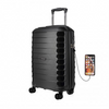 Kono Cabin Size Classic Collection Polypropylene Luggage with Charging Interface - Black Sensual Secret Boutique