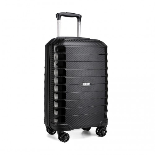 Kono Cabin Size Classic Collection Polypropylene Luggage with Charging Interface - Black Sensual Secret Boutique