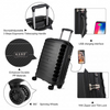 Kono Cabin Size Classic Collection Polypropylene Luggage with Charging Interface - Black Sensual Secret Boutique