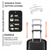 Kono Cabin Size Classic Collection Polypropylene Luggage with Charging Interface - Black Sensual Secret Boutique