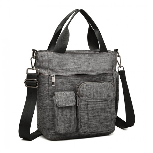 Kono Multi-Compartment Tote Shoulder Bag - Grey Sensual Secret Boutique