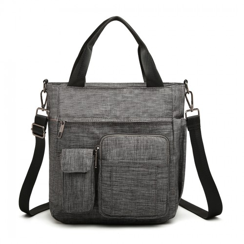 Kono Multi-Compartment Tote Shoulder Bag - Grey Sensual Secret Boutique